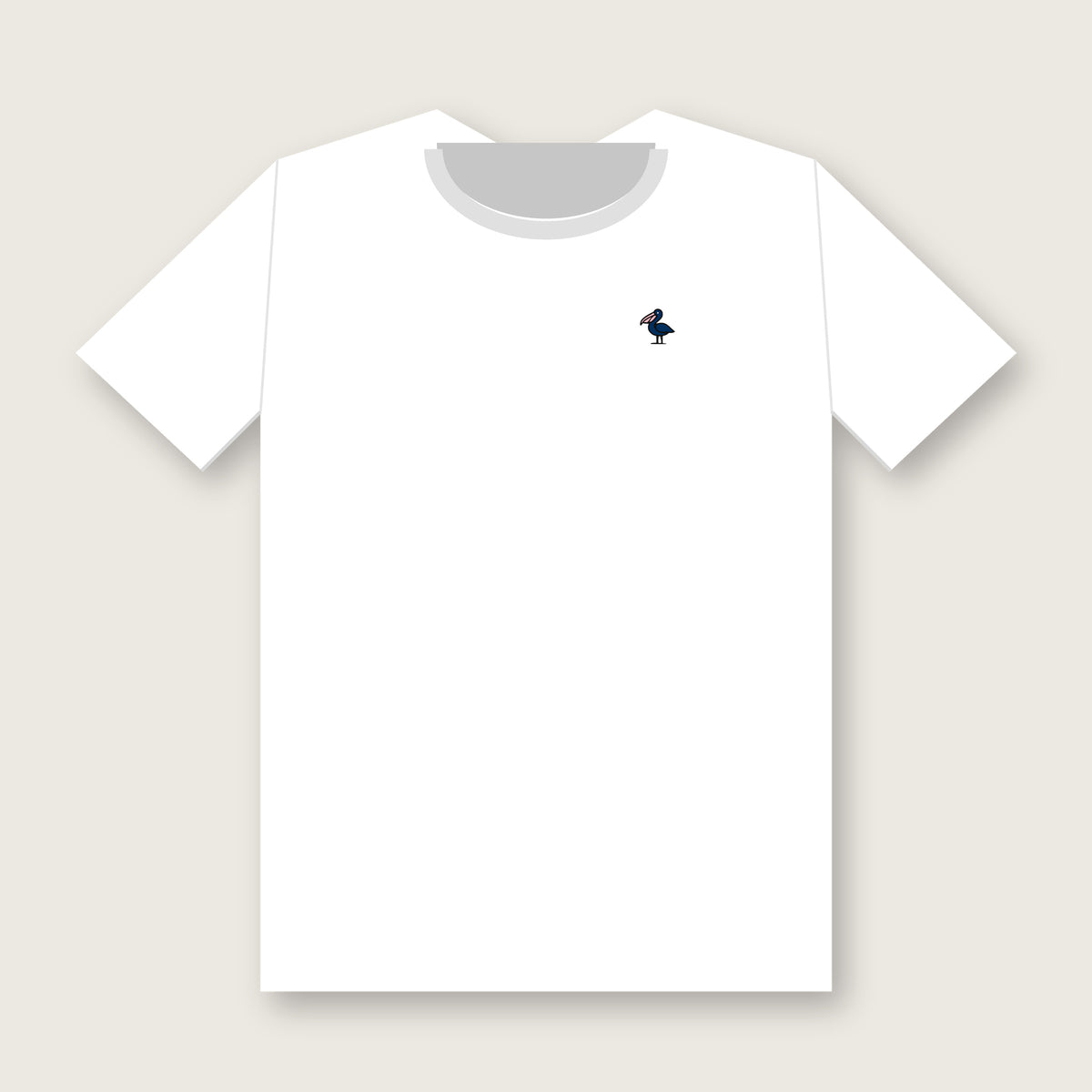 Yacht Club Regatta Tee in White, 1.25-inch pelican on left chest