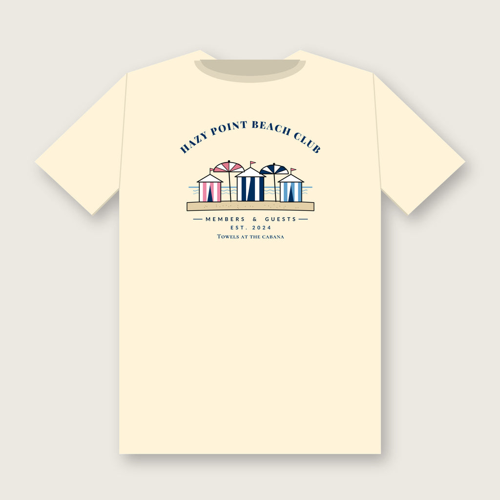 Beach Club Tee in Ivory, back print