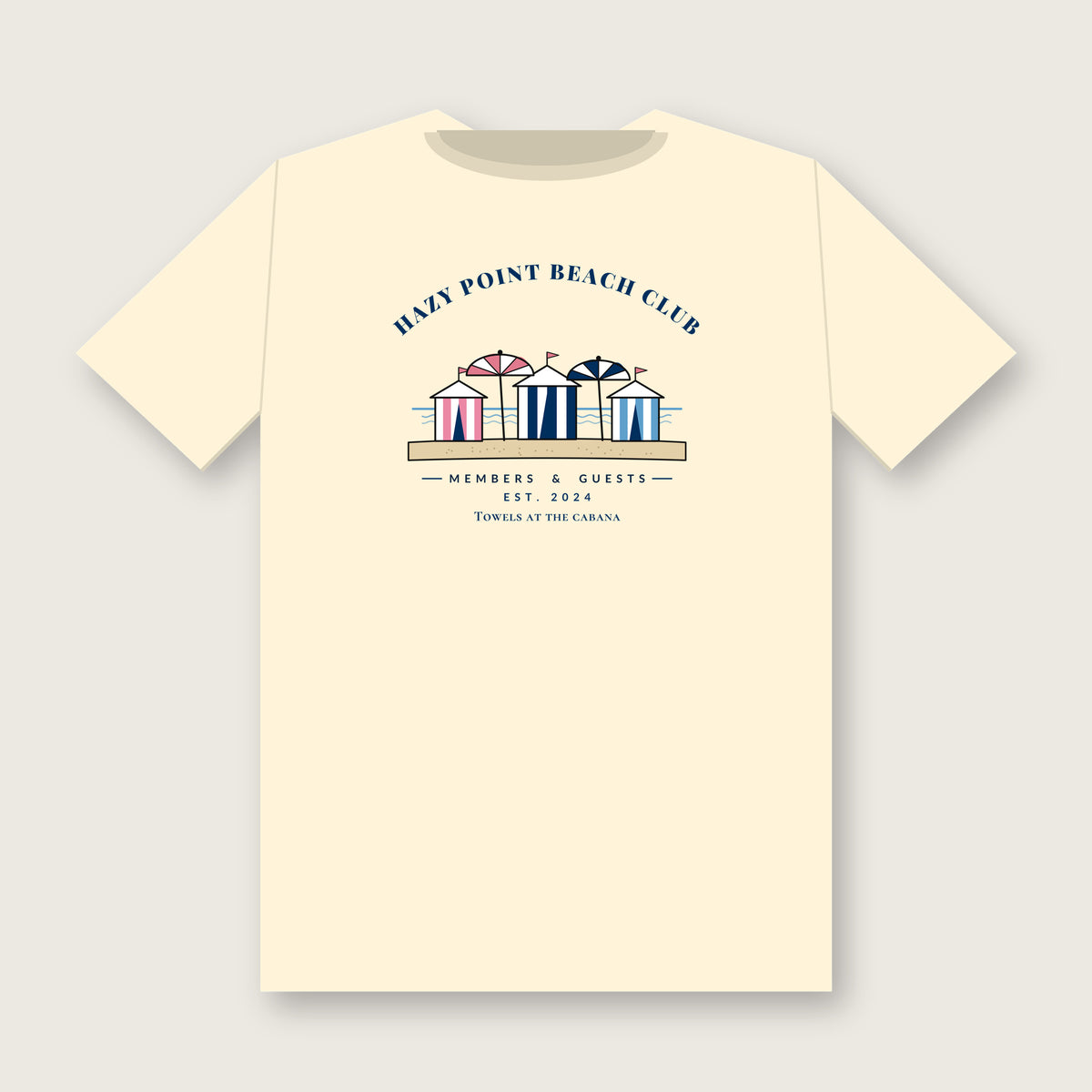 Beach Club Tee in Ivory, back print