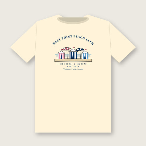 Beach Club Tee in Ivory, back print