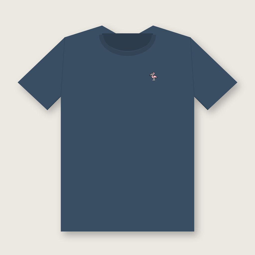 Boat Works Tee in Midnight, 1.25-inch pelican on left chest