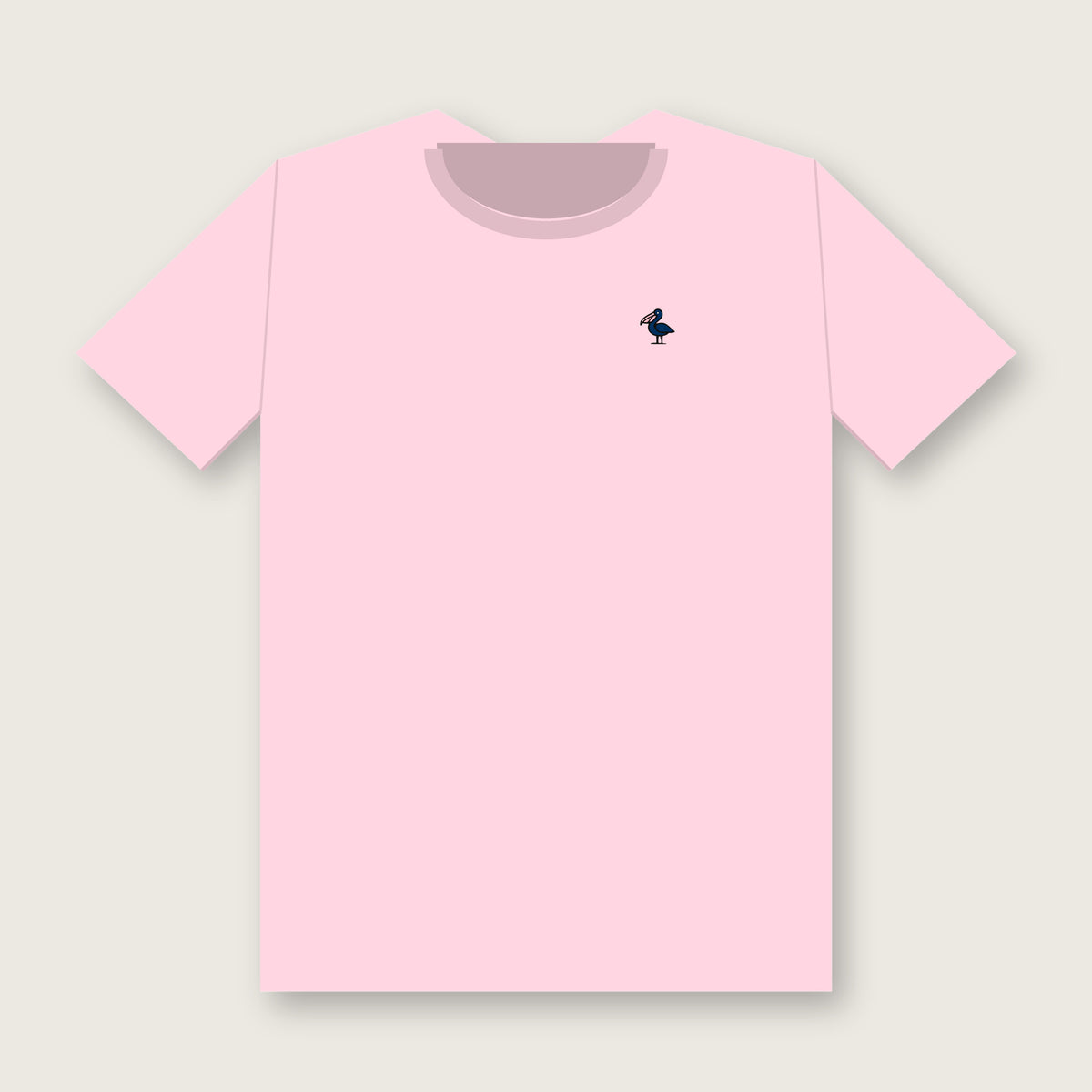 Ferry Ticket Tee in Blossom, 1.25-inch pelican on left chest